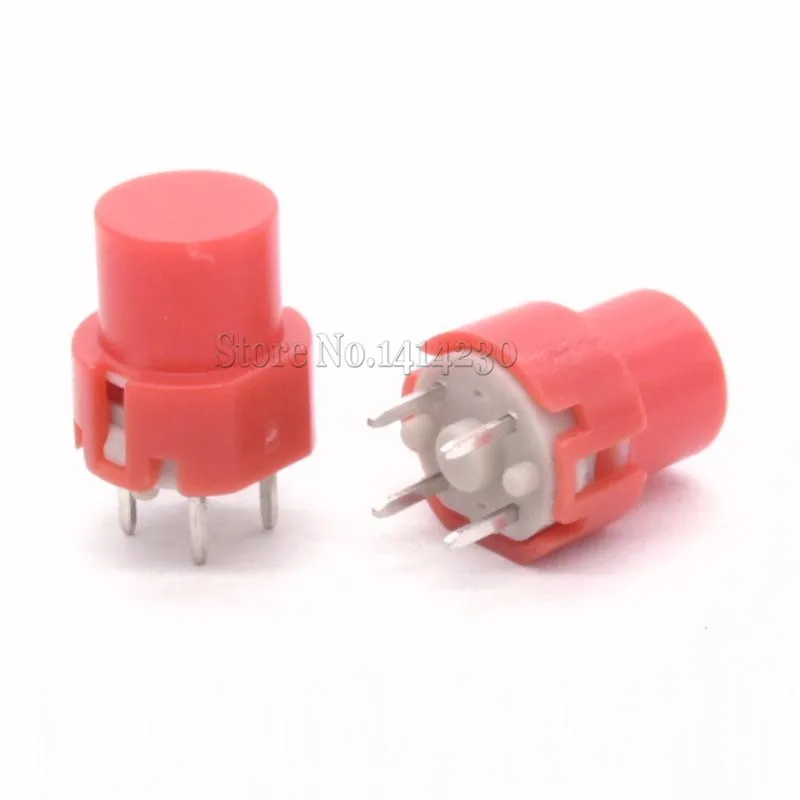 DC30V 30mA такт переключатели Вертикальная Micro 4 контакта красный круглая голова кнопку коммутаторы