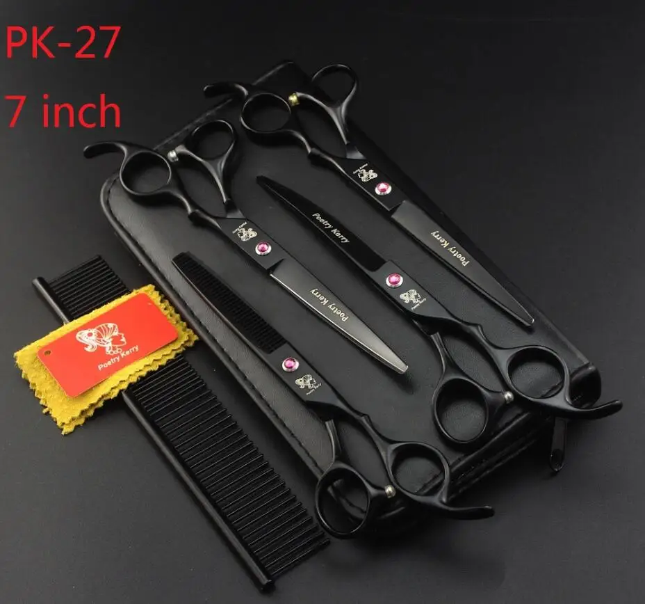 PK-27 7 inch Poetry Kerry профессиональные ножницы для ухода за домашними животными 7,0 8,0 дюймов ножницы для стрижки собак для стрижки волос тонкие изогнутые ножницы - Цвет: PK-27 7 inch