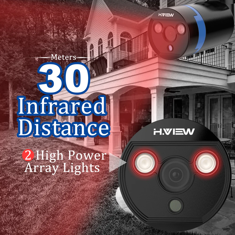  H.View 8ch CCTV Camera Security System Kit 4 1080P CCTV Camera Security System Kit 1080P Video Surv - 32611628621