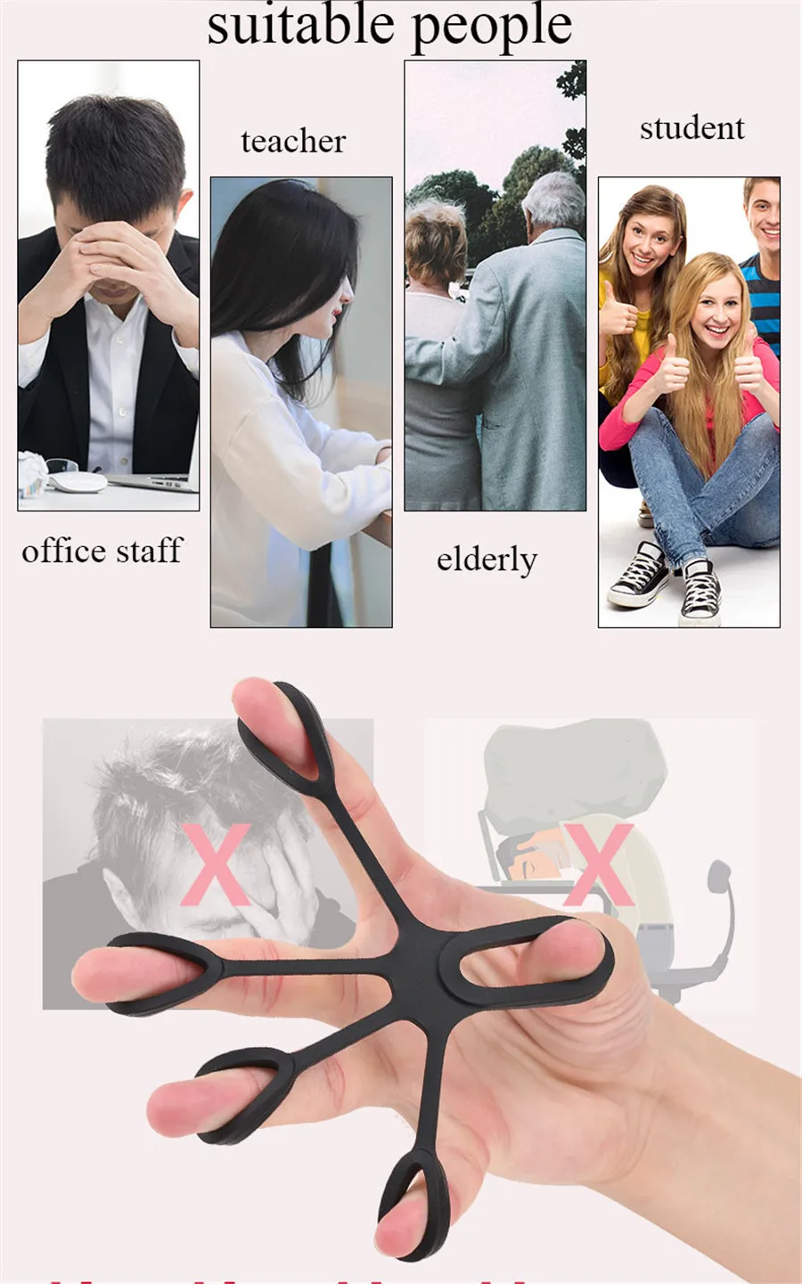 Finger fitness Resistance Bands Finger exercise elastic band for fitness  (4)