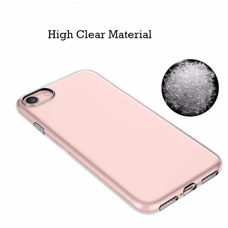 Кристально прозрачный бесцветный чехол для iPhone 7 Plus Мягкий Резиновый чехол Чехлы Роскошный чехол из ТПУ и силикона Apple IPHONE7 чехол для телефона