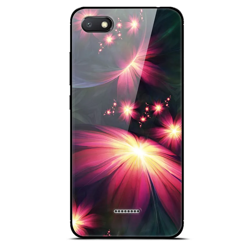 12 Чехол для Redmi 6A, жесткая задняя крышка из закаленного стекла для телефона Xiaomi Redmi 6A, чехол, мягкий силиконовый бампер, чехол для телефона Redmi6A - Цвет: 12