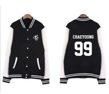 

TWICE Team S Long Sleeve Loose Baseball Jacket Coat Outwear MH816