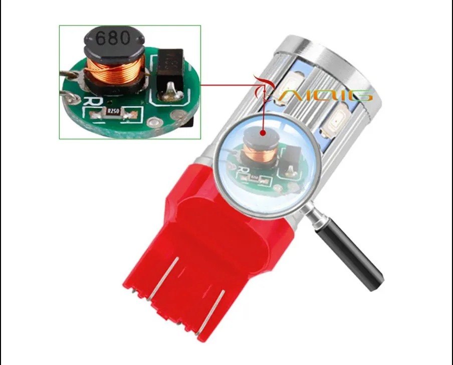 20 штук 7443 7440 автомобилей светодиодные лампы 12 SMD 5730 W21/5 Вт 5 Вт высокой мощности XPE Светодиодные лампы лампы источник света автомобиля Парковка красный, белый желтый