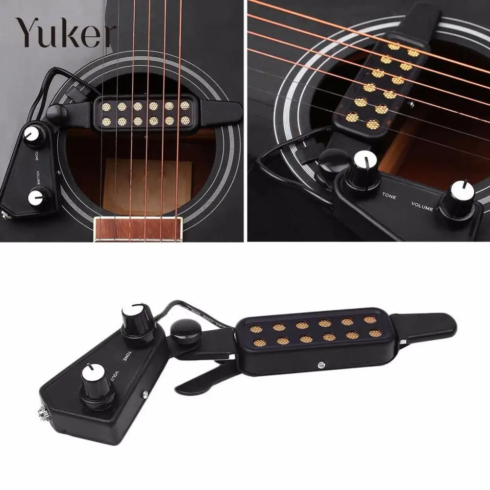 "Yuker 12 отверстия магнитный звук отверстия 38""/39""/40""/41"" акустическая гитара Пикап преобразователя с тон громкость звука тюнера кабель" "Yuker 12 отверстия магнитный звук отверстия 38""/39""/40""/41"" акустическая гитара Пикап преобразователя с тон громкость звука тюнера кабель"