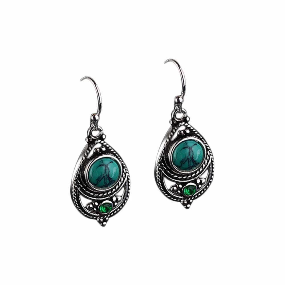 

Vintage creative 925 sterling silver crystal moonstone earring gift for girls
