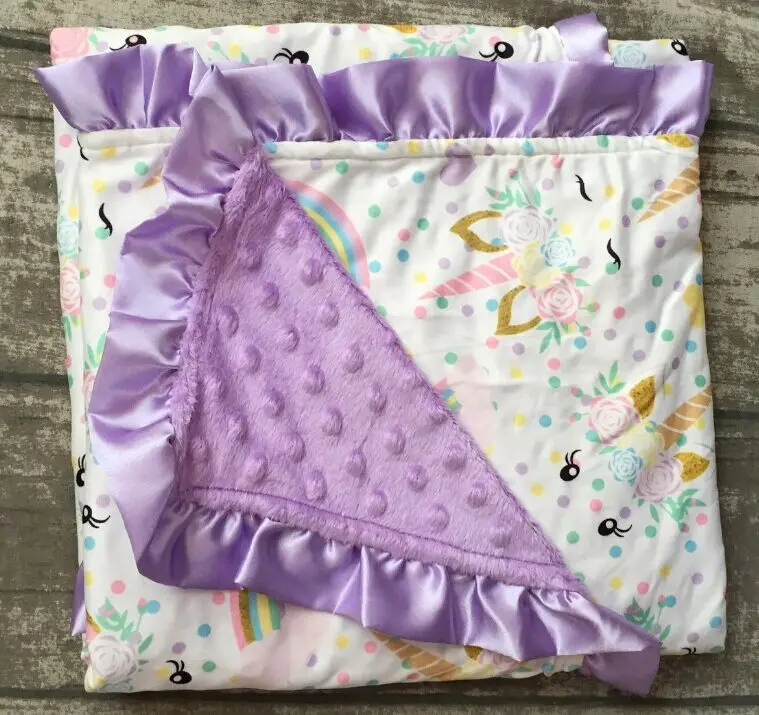 lavender unicorn Единорог для малышей цветочное одеяло вязаный Душ подарок хлопок одеяло Фламинго перо детское супер-мягкое матч балдахин на автолюльку - Цвет: lavender unicorn