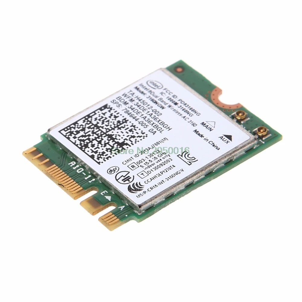 Для Intel Беспроводной-AC 3160NGW Dual Band 2,4/5,8 ГГц 433 Мбит/с Bluetooth 4,0 NGFF, Wi-Fi карты C26