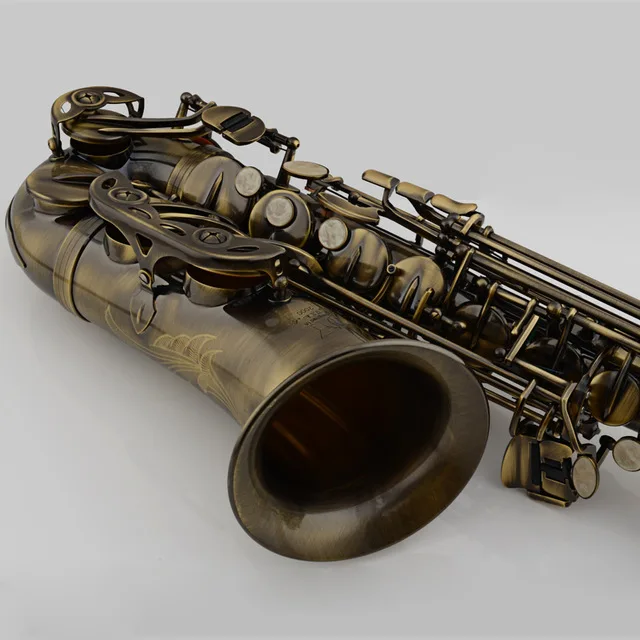 Бесплатная доставка Professional Alto саксофон бемоль античная медь моделирование альт саксофон Высокое Качество бакелит мундштук жесткий чехол