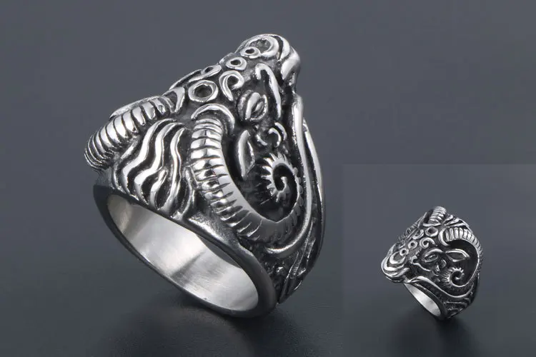 Животное тотем узор кольцо 316L нержавеющая сталь Jewelry свадебные кольца для женщин Человек подарок отполированные высокого качества и