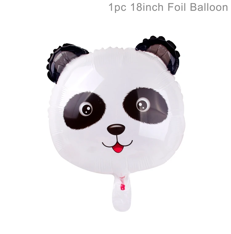 Huiran Cute Panda Balloon Happy Birthday Balloons Air Party Ballons Birthday Party Decor Kids Favors Animal Black Baloons Balls - Цвет: 18inch panda 1pcs