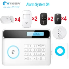 Отличная функция Защитите свой дом безопасности системы e tiger S4 приложение управления беспроводной системы сигнализации 4 Языки меню переключатель