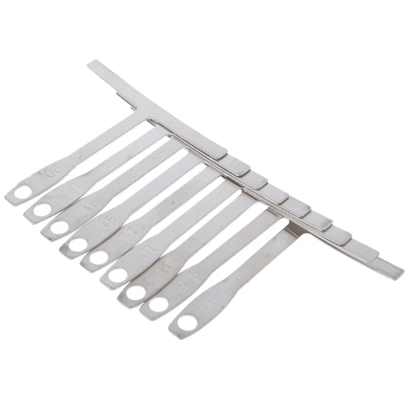 9Pcs/Set Understring Radius Gauge Metal For Guitar And Bass Setup Luthier Tools