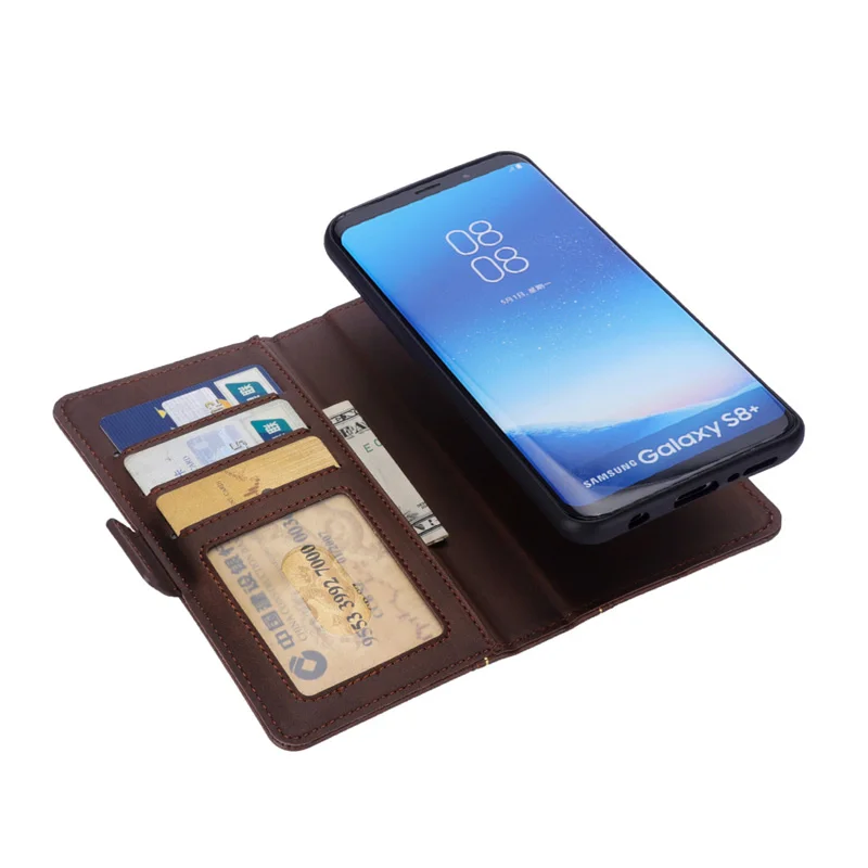 Съёмный корпус для samsung Galaxy S8 Plus Чехол Съемный кошелек кожаный чехол-книжка для samsung S8+ Задняя магнитные Чехлы для телефона