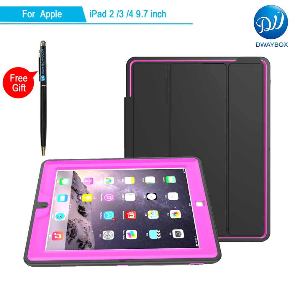 DWAYBOX противоударный чехол для Apple iPad 4 3 Полный Корпус Съемный PU кожаный магнитный Folio Смарт-Чехол для iPad 2/3/4 с подставкой