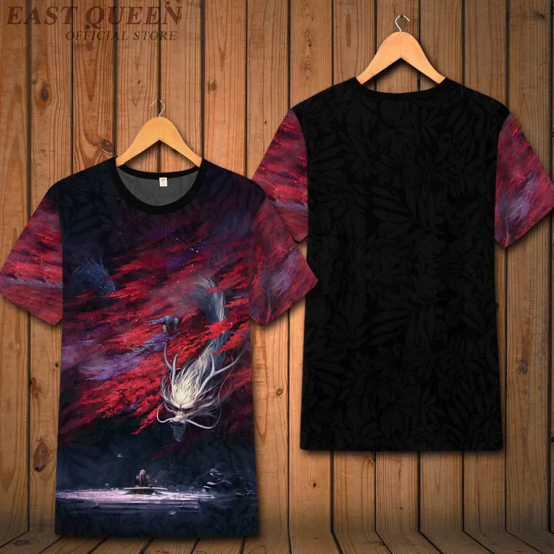 Japanese Streetwear T Shirt Dragon Print Social Guy Ice Silk T-Shirt Hip Hop Harajuku Punk Summer Rapper Tee Tops KK2861