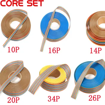 Cavo di prolunga a nastro piatto IDC 1m passo 1.27mm cavo DuPont arcobaleno 10P 14P 16P 20P 26P 34P 40P 50P Pin con fili di linea 1.27mm