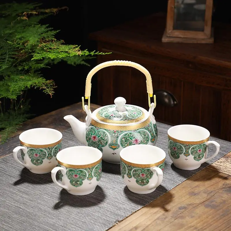  Drinkware Teaware Sets Chinese Pattern Ceramics Tea Set Porcelain Teaset Kettle Portable Teacups Te