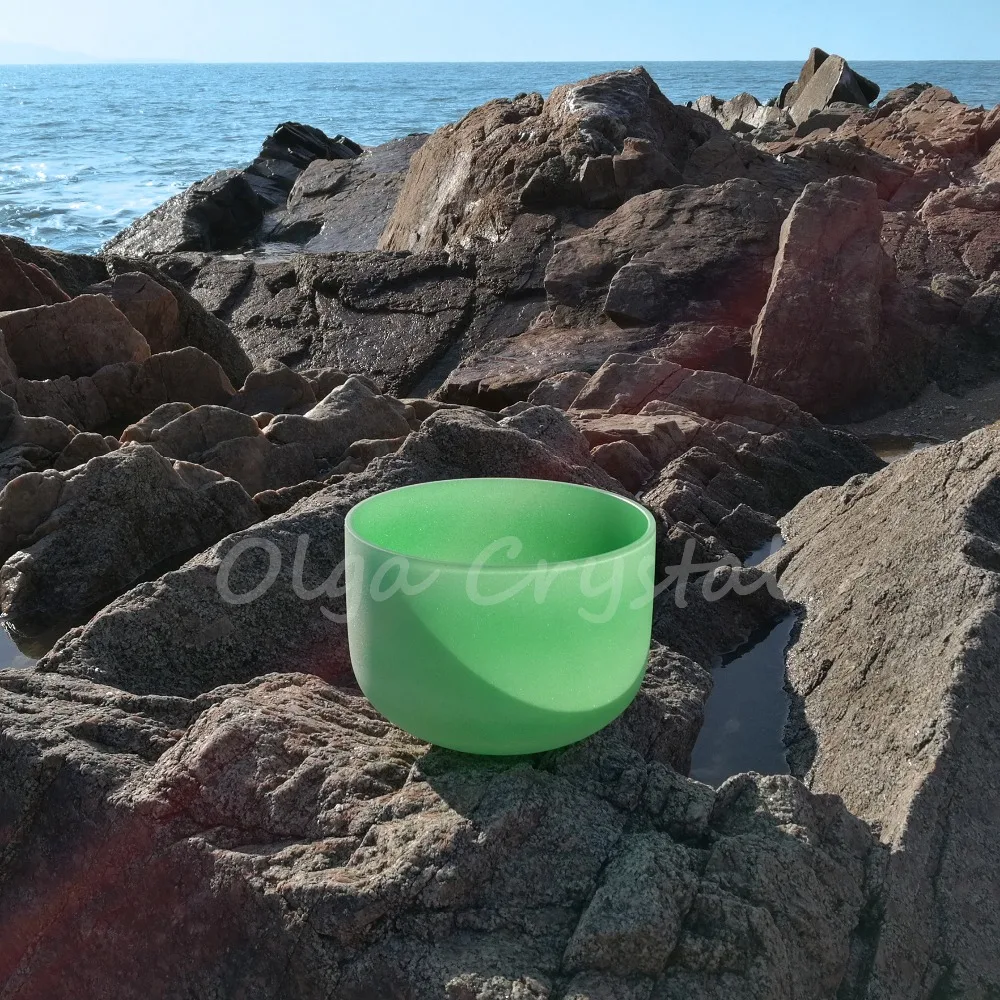 

8 Inch F Heart 440hz 432hz Green Chakra Quartz Crystal Singing Bowl