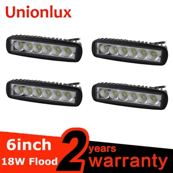 

4PCS single row led driving light 6 Inch Spot Flood 12 volt 18W LED Work Light Bar for JEEP offroad truck tractor 4x4 SUV ATV