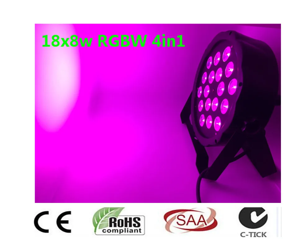 

Nuevo 2017 18x8 W RGBW 4in1 RGBW 4IN1 RGBW LED Flat Par Color Mixing LED DJ Luz de la Colada Etapa Uplighting KTV Del Disco
