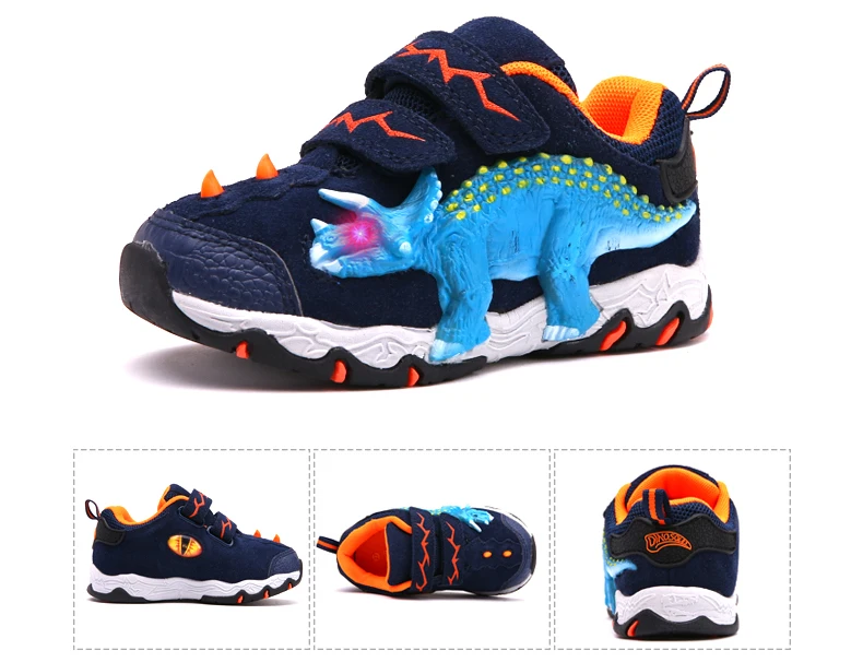 Dinoskulls/Обувь для маленьких мальчиков; светодиодный 3D Динозавр; Детские кроссовки; светильник; спортивные детские кроссовки; коллекция года; сезон осень; теннисная обувь для малышей