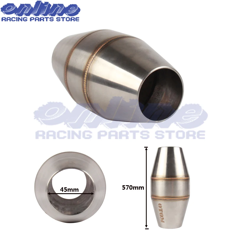 

45mm Motorcycle Exhaust Pipe Muffler Expansion Chamber For Dirt Bike Pit Bike Motocross CRF RMZ DRZ YZF CR KXF EXC