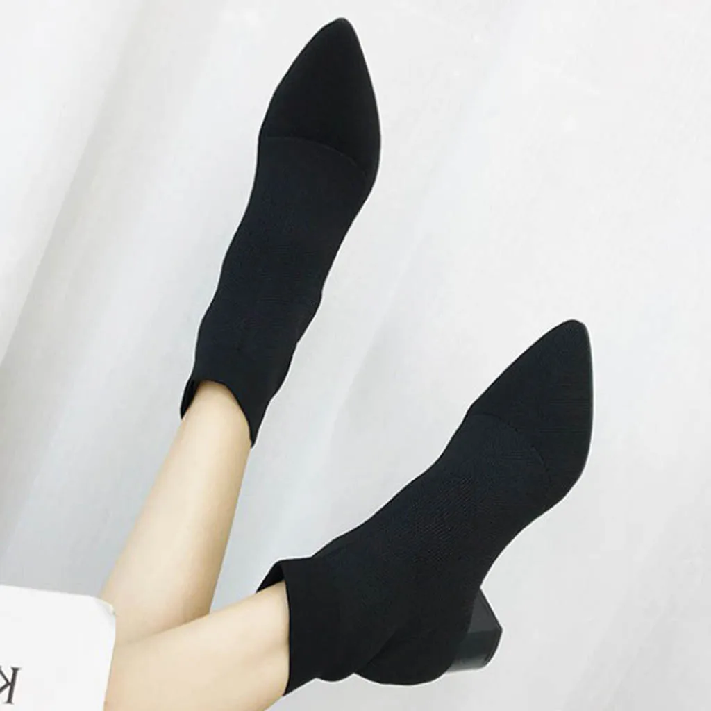 SAGACE/женские плотные и Короткие Модные Удобные однотонные вязаные носки с острым носком; повседневная обувь; Новинка года