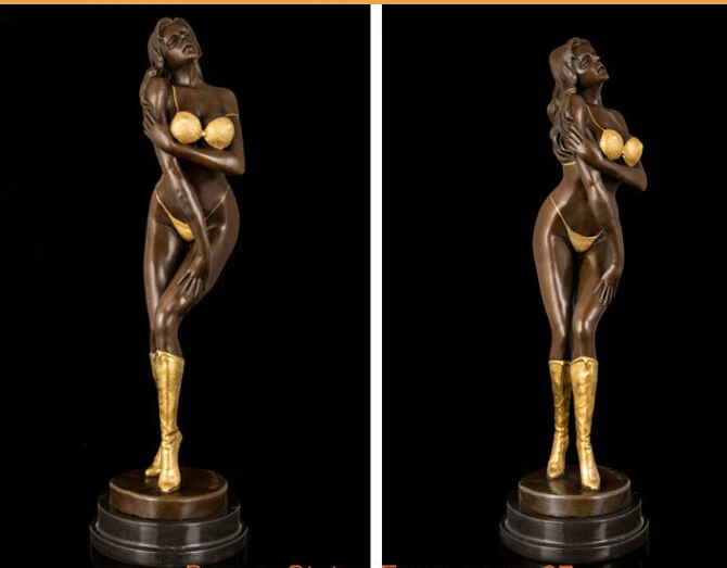 

Art Deco Sculpture Sexy Beautiful Naked Woman Bronze Statue