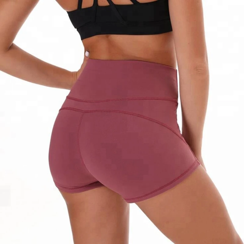 

Women Plain High Waist Compression Tummy Control Soft Quick Dry Running Crossfit Fitness Yoga Shorts