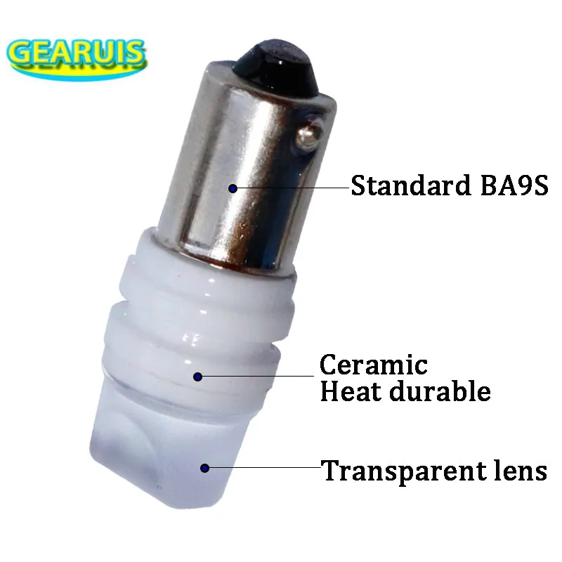 10 шт. BA9S керамический 3D 3 SMD 2835 Светодиодный T4W H6W клиновидный светильник лампы для