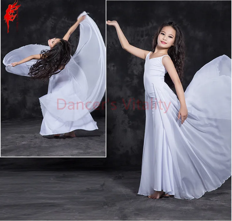 

Kids luxury belly dancing clothing comfortable modal sleeveless belly dance dress for gilrs ballroom dance dress S/M/L