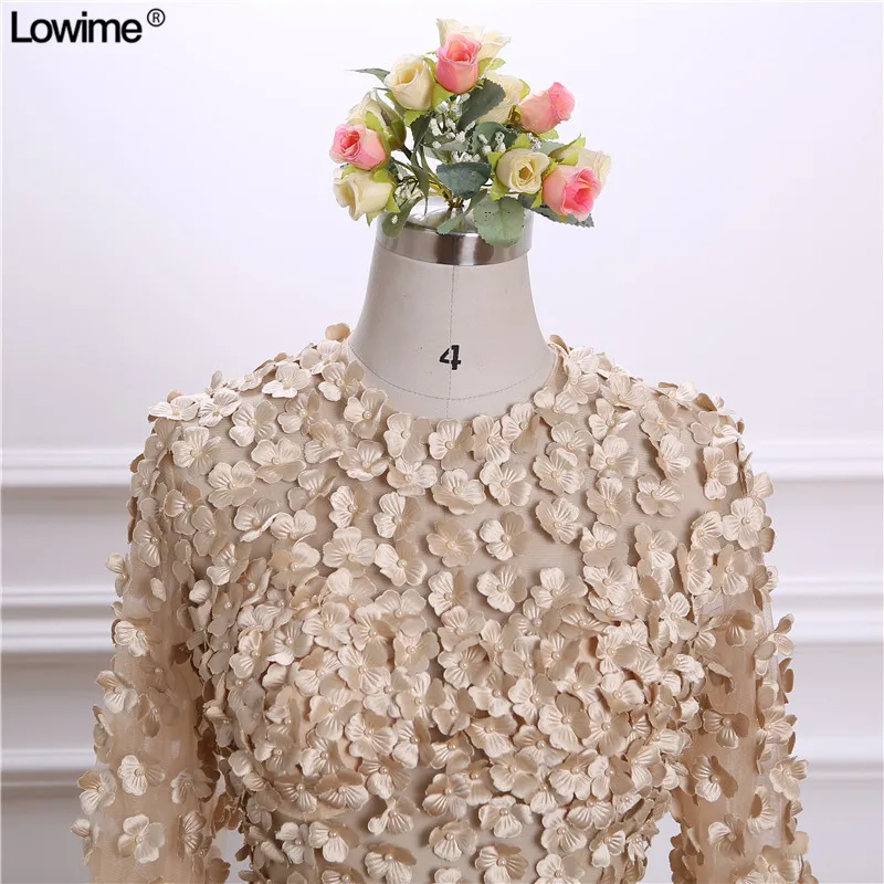 2018 Hot Sale Chiffon Short Cocktail Dresses Party Dresses Appliqued Plearls Long Sleeves Zupper Back Gowns (1)