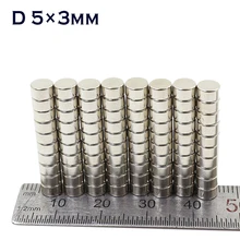 

50Pcs 5x3 Neodymium Magnet Permanent N35 NdFeB Super Strong Powerful Small Round Magnetic Magnets Disc 5*3mm