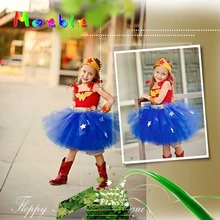 Superhero Wonder Woman Girl Tutu Dress Kids Cosplay Costume Christmas Halloween Dress Up Tutu Dresses Baby Photo Props