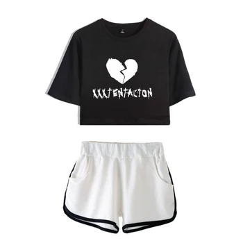 

Xxxtentacion 2 Piece Set Women Tracksuit fashion sexy Two Piece Set Top and shorts Summer Outfits for Women New Women Clothes