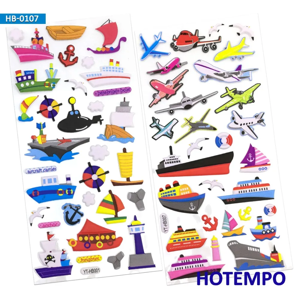 3D Foam Passenger Boat Ship Plane Cute Color Cartoon Kids Stickers Pegatinas Infantiles Stickers Pack for Children Scrapbooks 3D Foam Passenger Boat Ship Plane Cute Color Cartoon Kids Stickers Pegatinas Infantiles Stickers Pack for Children Scrapbooks