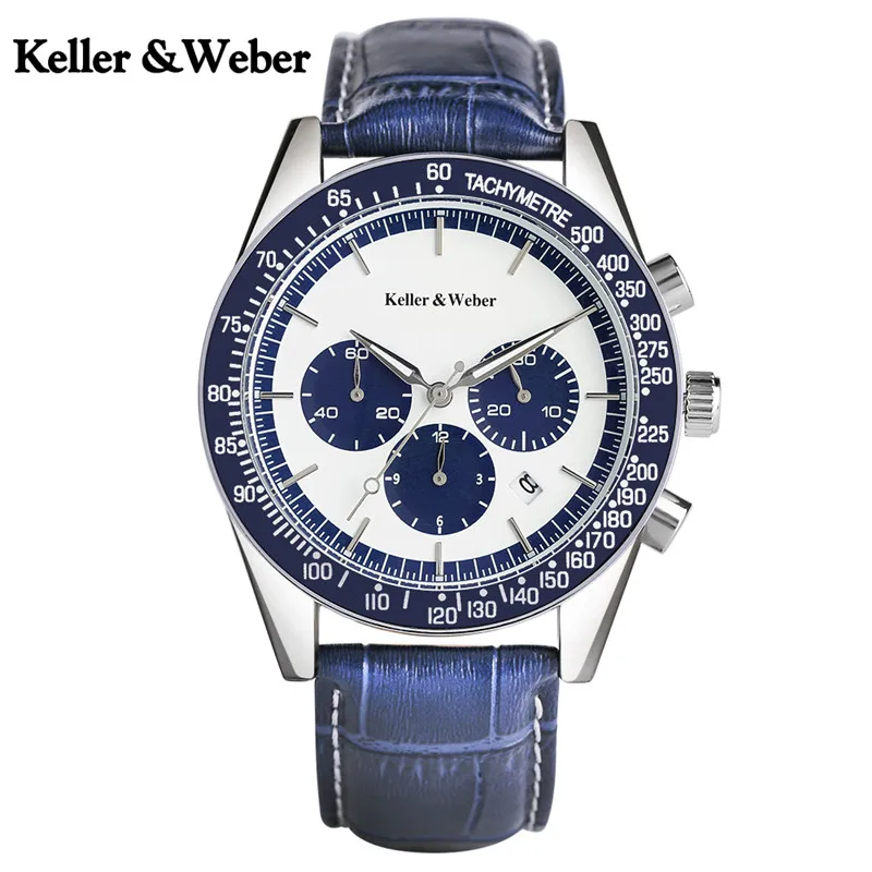 

Keller & Weber Luxury Military Watch Chronograph Date Display Waterproof Business Mens Watches Sport Dive Saat relogio masculino