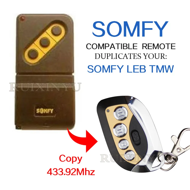 SOMFY LEB TMW high quality copy 433.92mhz remote control for garage