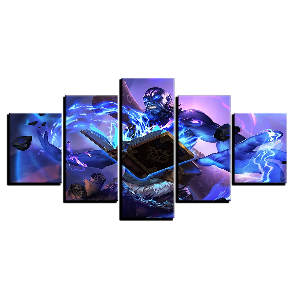 Waliicorners Modern Frame HD Canvas Living Room Home Decoration Printed 5 Panel League Of Heroes Pictures Painting Modular Wall Art Poster 8 HTB1O327eoCF3KVjSZJnq6znHFXaH