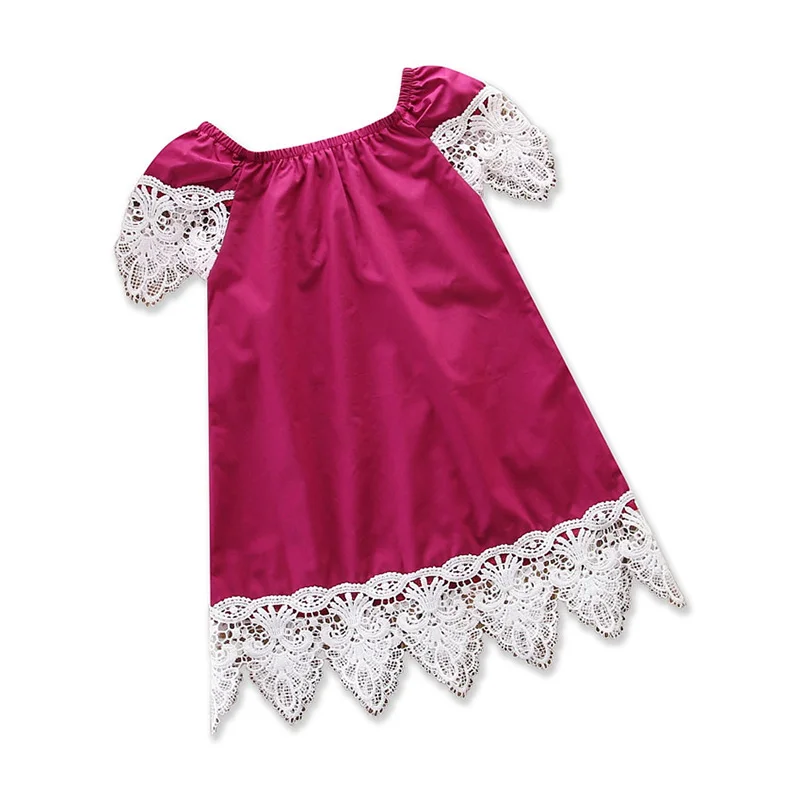 

Girls Summer Dress 2-6T Baby Girl Cute Dress Kids Party Princess Dress Children's Lace Short-sleeved Clothes
