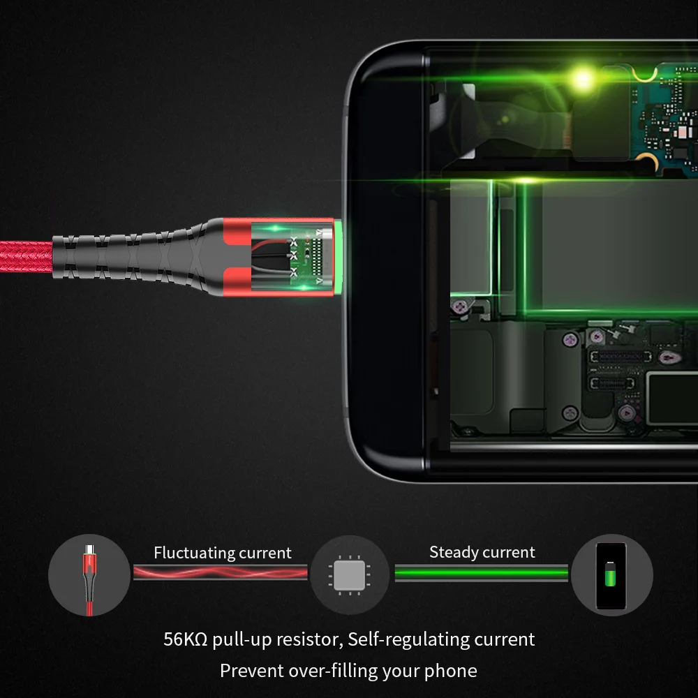 Кабель Usb type C кабель быстрой зарядки типа c кабель usbc 1 2 м метр для samsung синхронизации данных светодиодный Smart SuperCharging для huawei P20 P30Pro