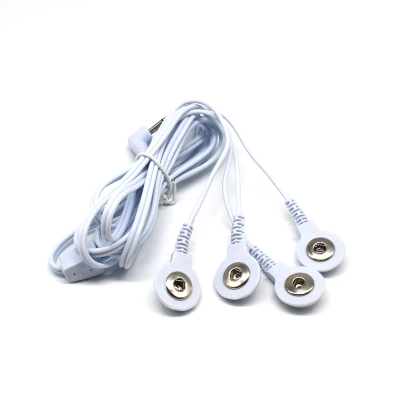 DC 2,5 мм штепсельная вилка электрода свинцовые провода соединительные кабели с 2 или 4 кнопками для цифровой терапии машина массажер 2-way 4-way