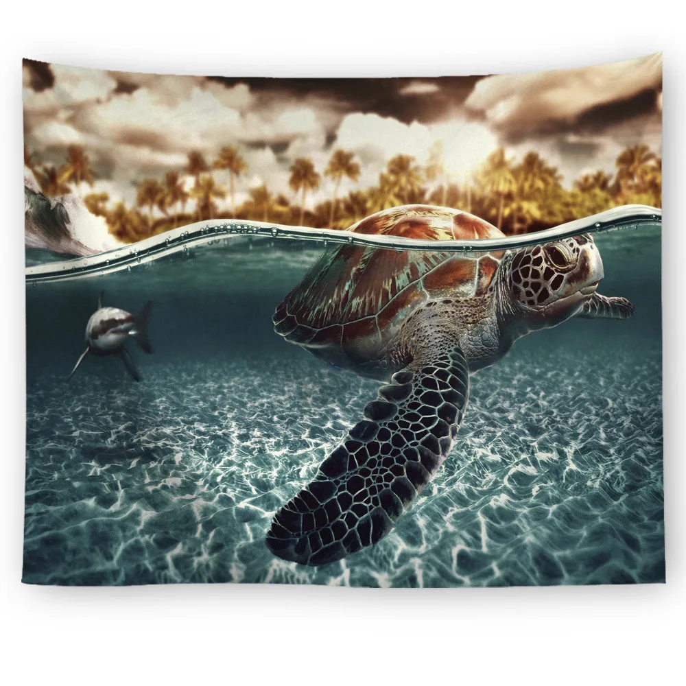 Индивидуальные морские черепахи гобелены Настенный декор природный пейзаж лесной узор домашние декоративные гобелены настенная ткань 130x150 см - Цвет: Pattern 11