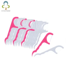 100 шт. новая одежда для маленькой девочки 2 в 1 зубная нить Уход за зубами нить палочка для пилинга полости рта резинки гигиена полости рта зуб Палочки s зубная щетка и набором инструментов для чистки