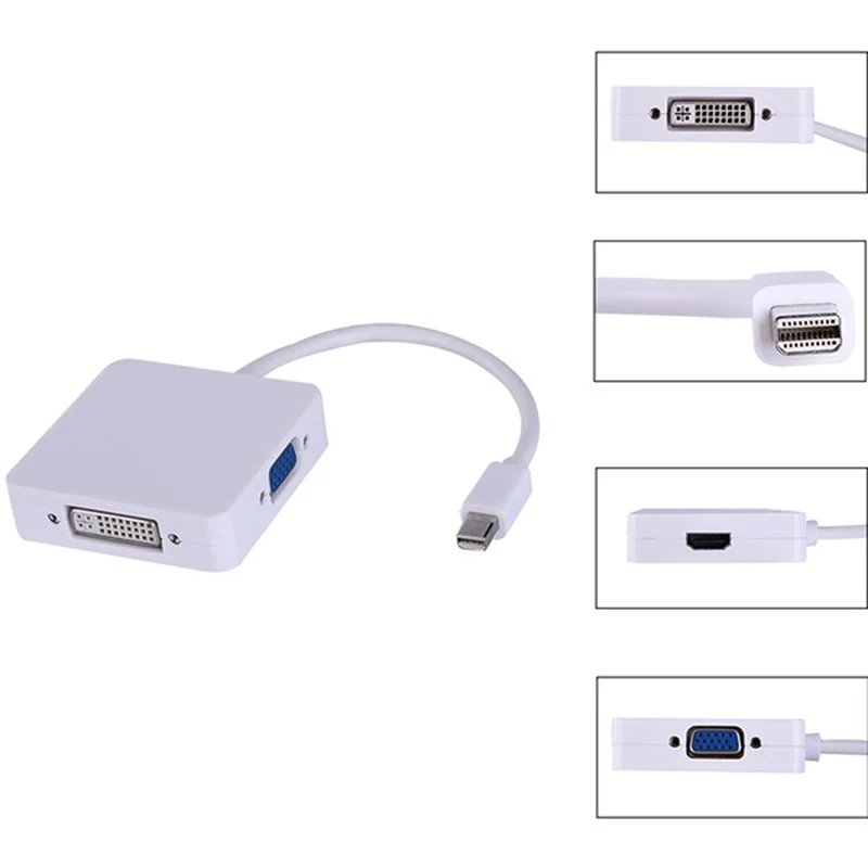 3 в 1 Мини DP DisplayPort к HDMI/DVI/VGA 1080p HD видео аудио конвертер для Mac FD Новый|Кабели VGA| |