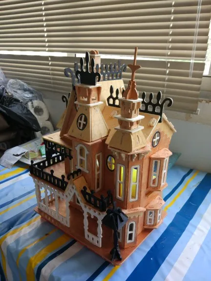Деревянный Викторианский кукольный домик игрушки фэнтезийная вилла 3D пазл