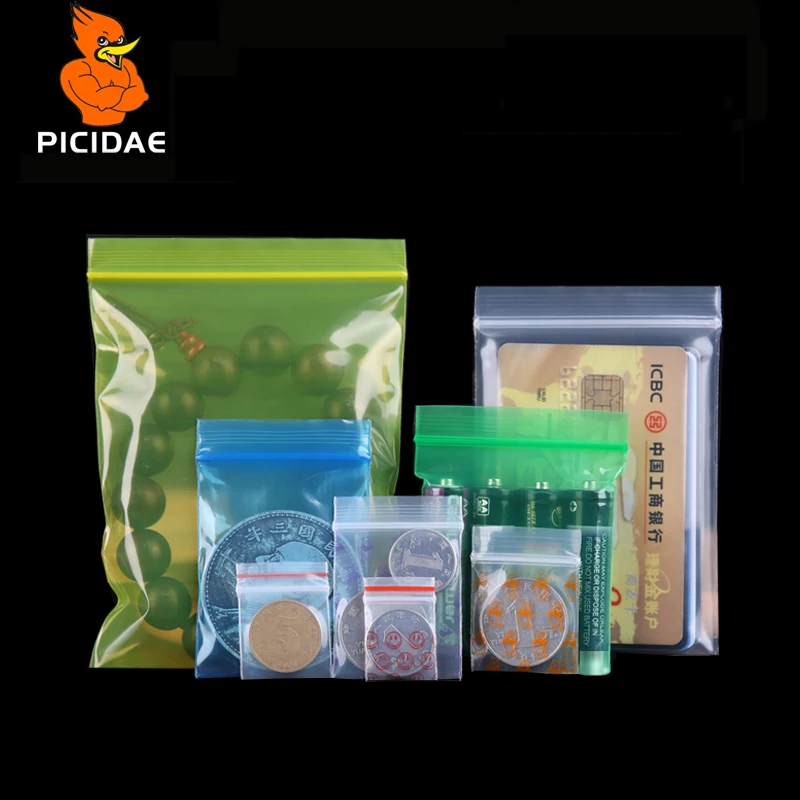 

8 colors in multiple sizes Zip Lock Grip Plastic Packaging Bag Food Candy Jewelry Thick PE Self Sealing Small Package Mix match