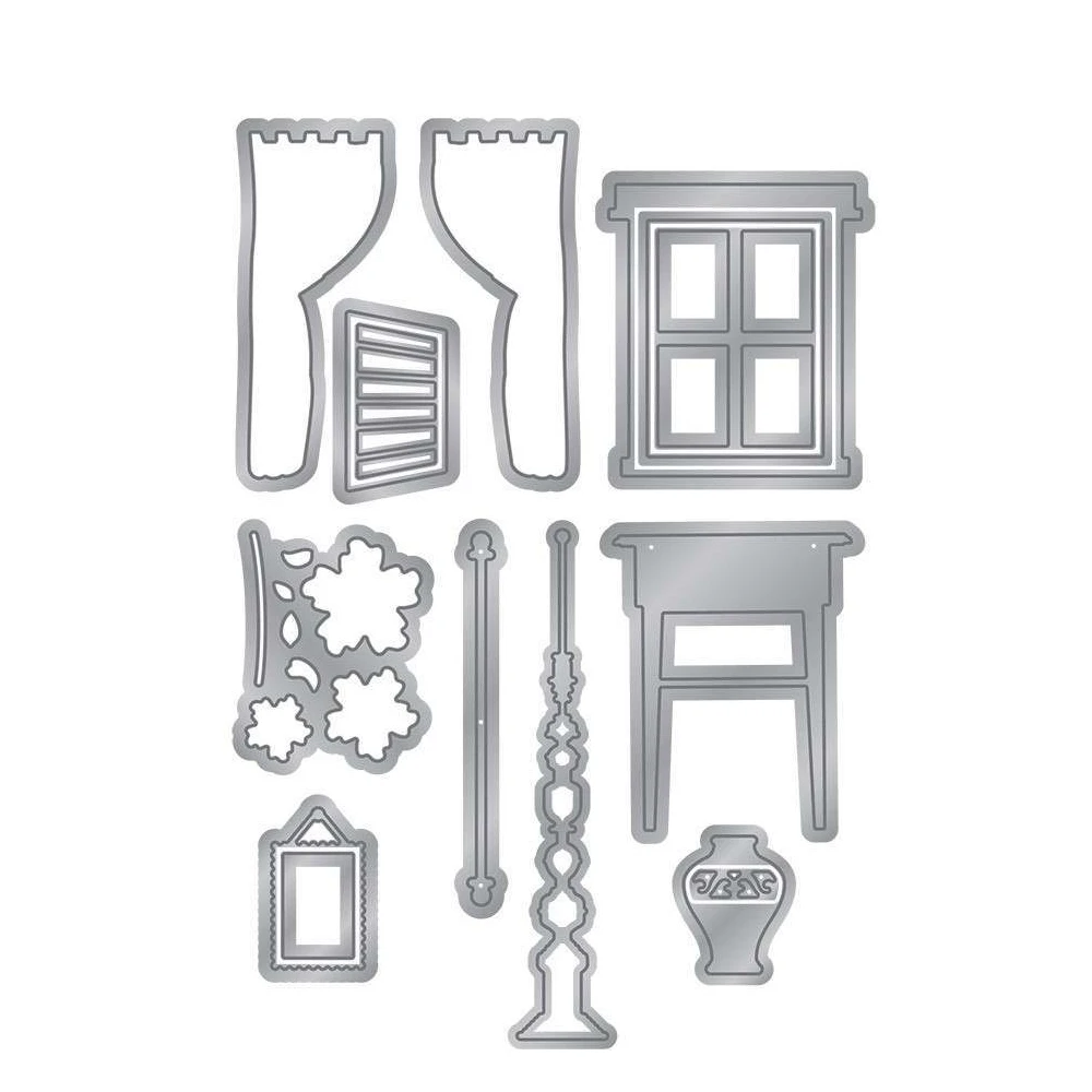 Window Curtain Set Shape Metal Cutting Dies Stencil For Scrapbooking Embossing DIY Paper Card Handcrafts Decor 2019 New Window Curtain Set Shape Metal Cutting Dies Stencil For Scrapbooking Embossing DIY Paper Card Handcrafts Decor 2019 New