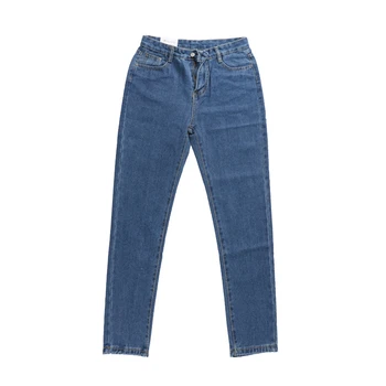 

2018 Fashion New Denim Jeans Women Slim Vintage Straight Black Denim Button Jeans For Female